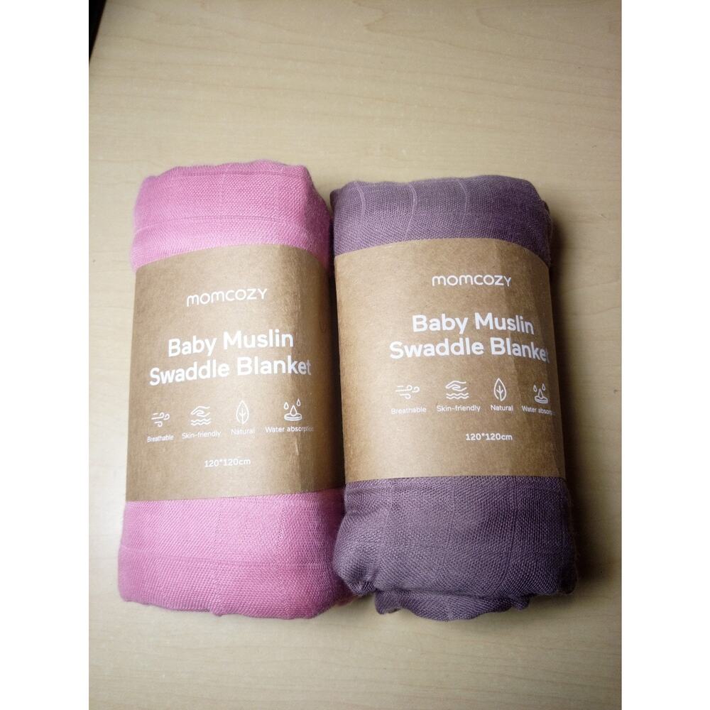Momcozy 4 Baby Muslin Swaddle Blankets with Bag 120 *120 Cm New